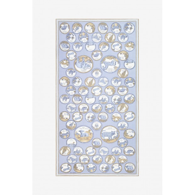 Inoui Editions šilko ir medvilnės skara CHANCE INOUI BLUE